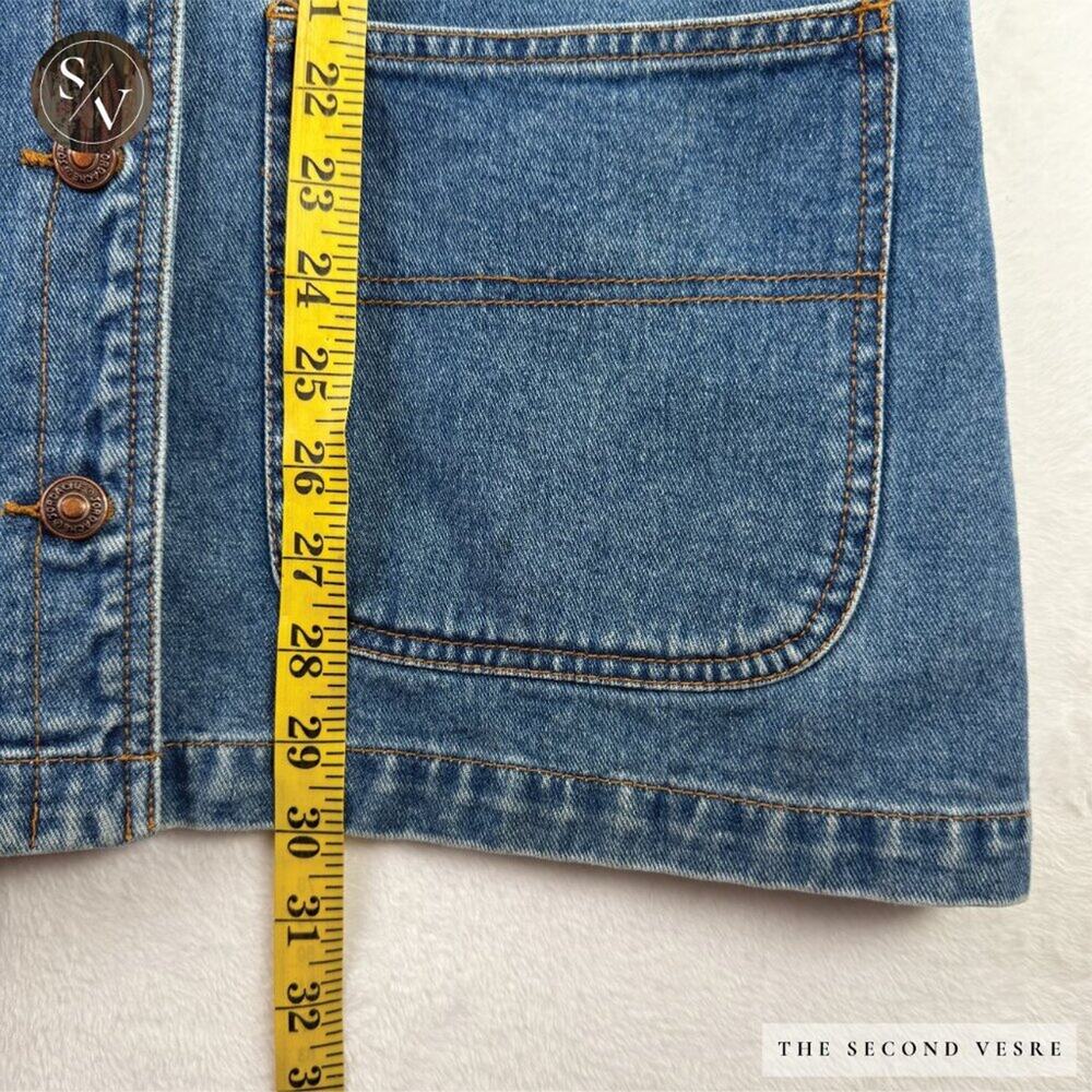 Vintage Original Jordache Medium Wash Denim Vest With Pockets - Large - Picture 12 of 12